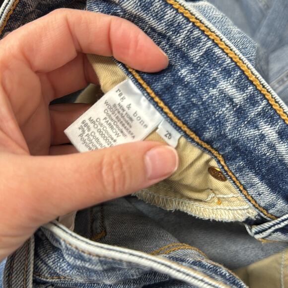 Rag & Bone Blue Nina High Rise Skinny Jeans Women 26 Button Fly Acid Wash Casual - Picture 10 of 12